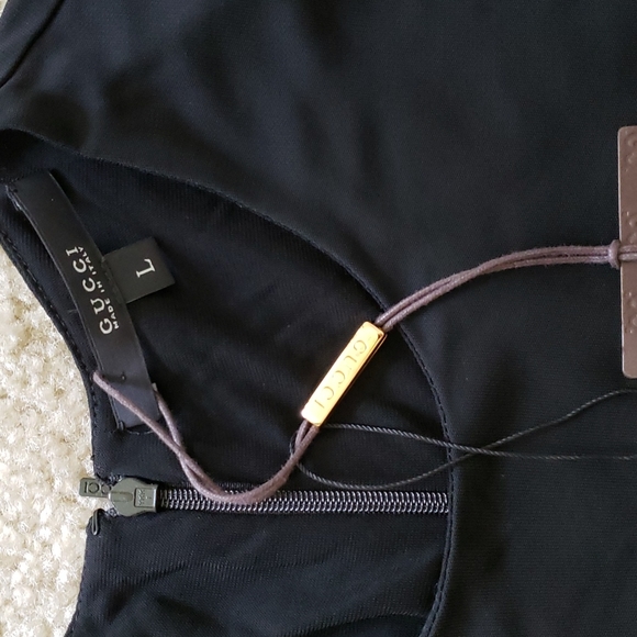 GUCCI BLACK PLEATED COCKTAIL DRESS - Picture 10 of 12